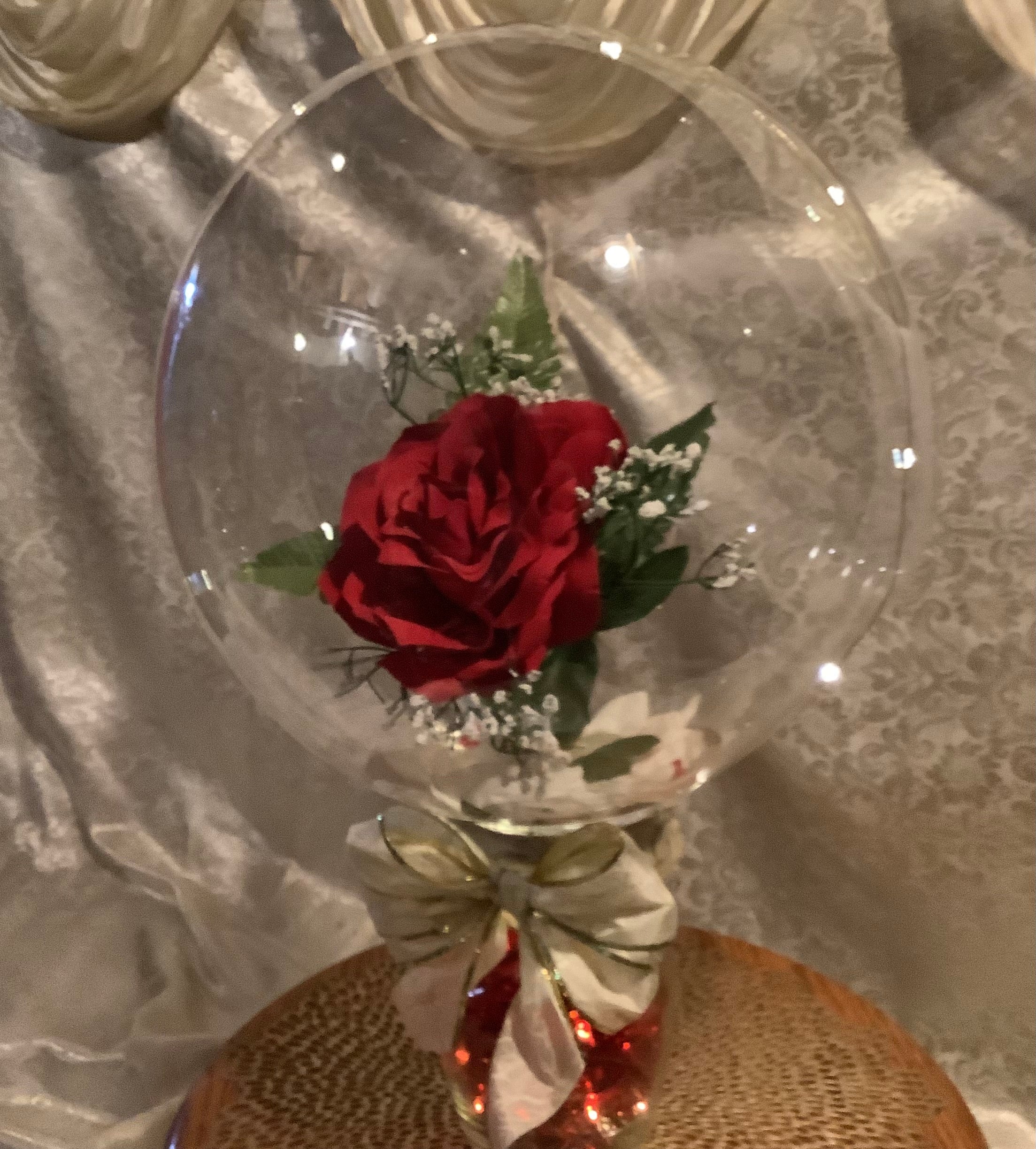 Floating Flower Romantic Floral Keepsake 💐 Floral Light Balloon Arrangements in a glass vase
